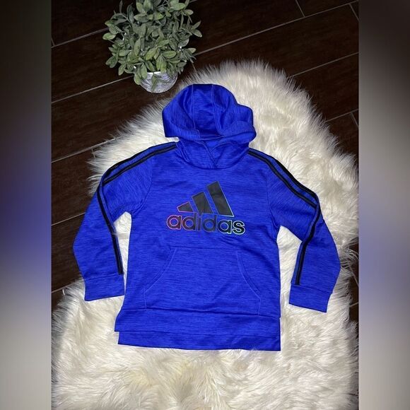 Adidas heathered blue hoodie sz 7 - Picture 1 of 4
